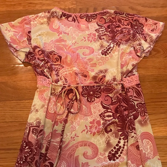 ❌SOLD❌NWT Pink Lace Trim Short Sleeve Top - Picture 10 of 14